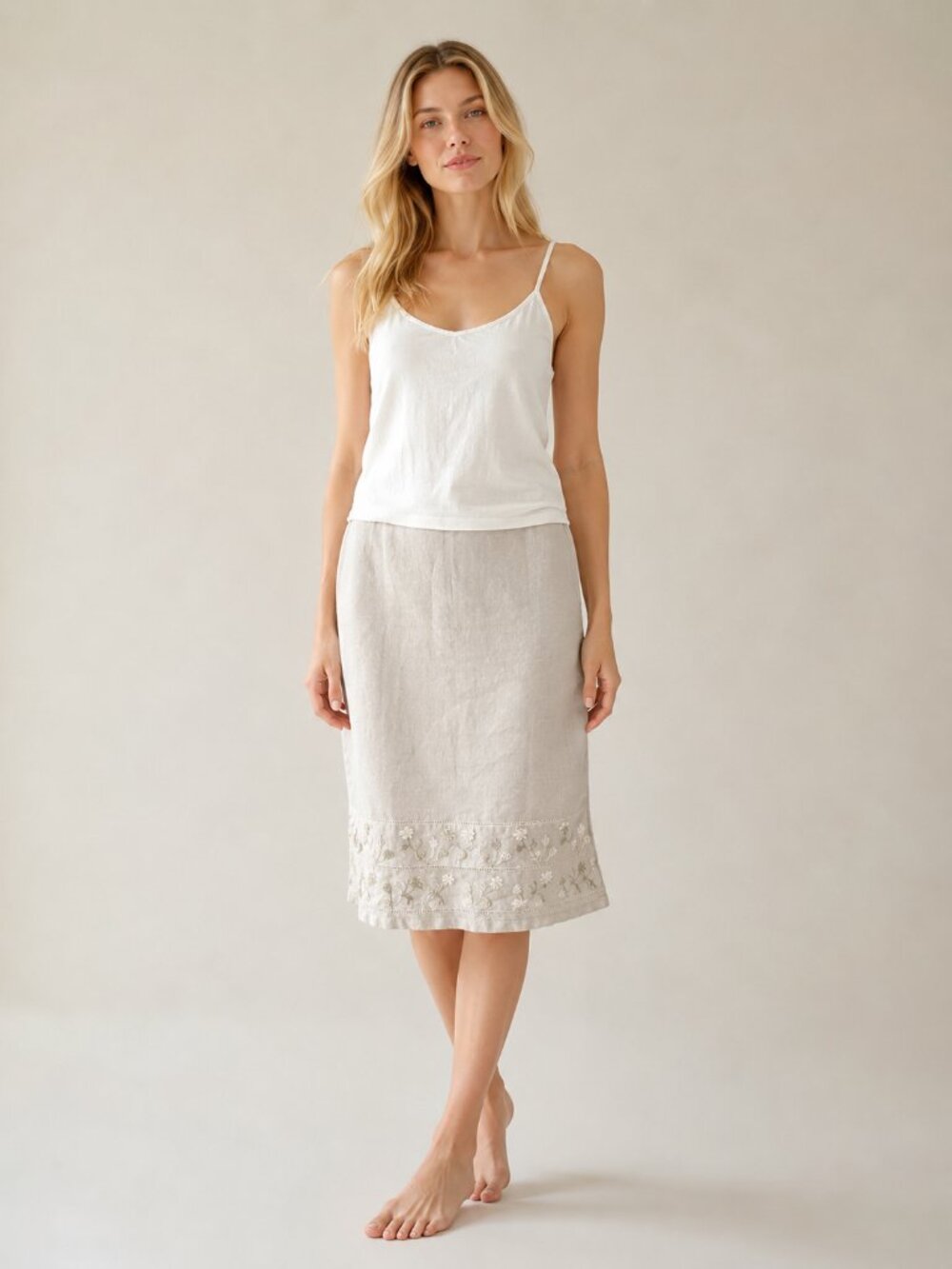 2/$30 Old Navy Embroidered Eyelet Midi Skirt Ivory 2 #A3510